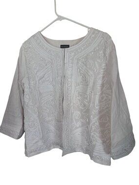 Multiples white jacket with geometric print size L